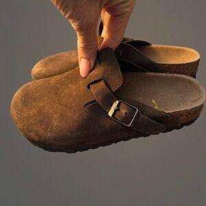 Birkenstock Brown Kids Boston Shoes slides